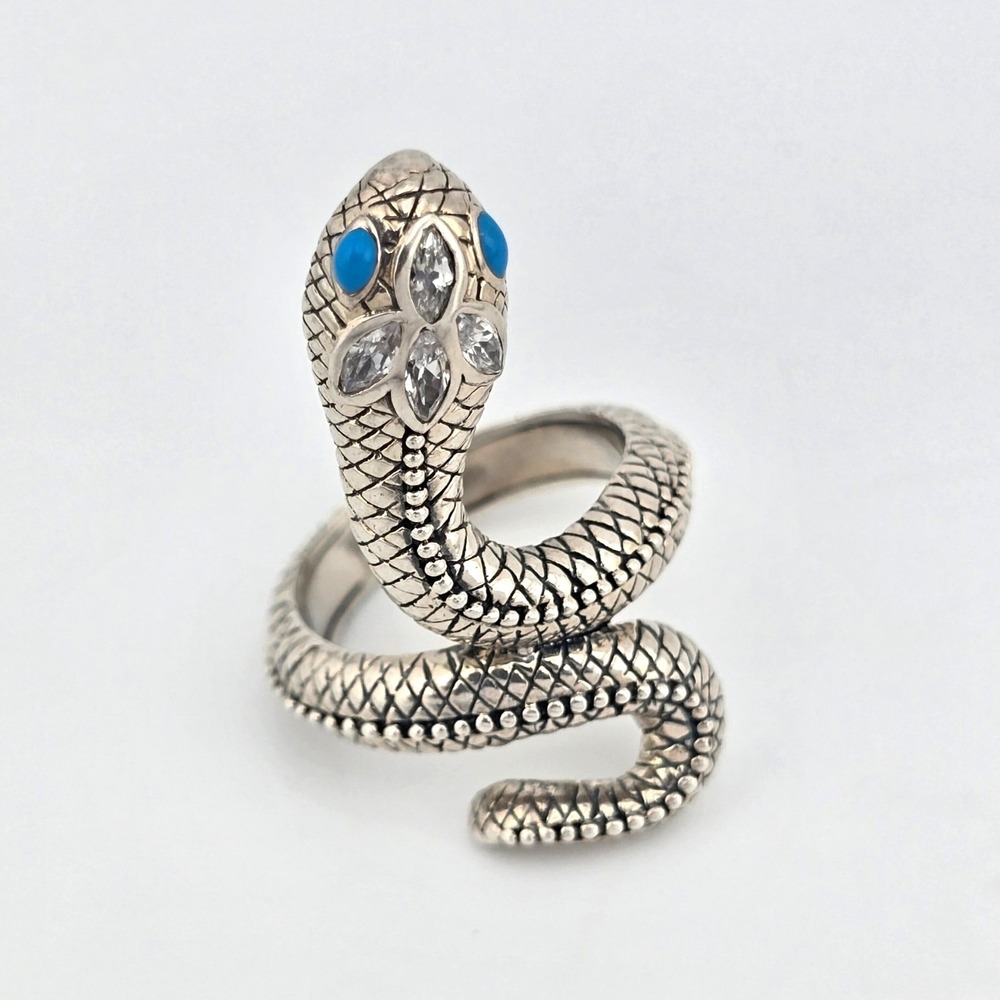 Vintage Sterling Silver Serpent Wrap Ring Signed ATR